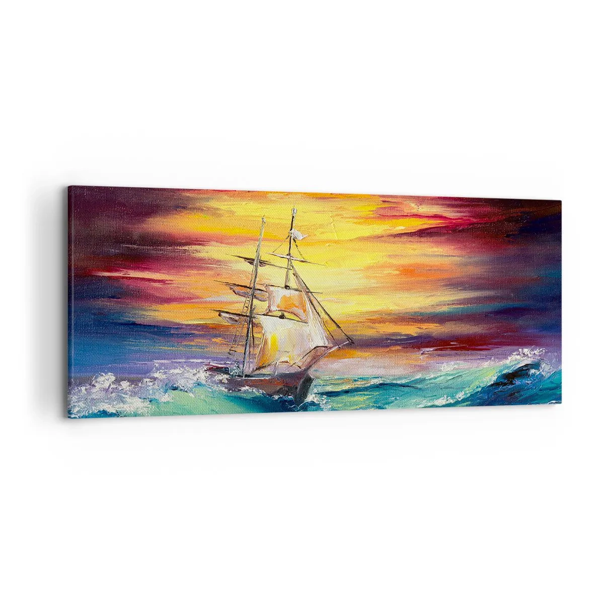Obraz na plátne - Statočne proti vlnám - 120x50 cm