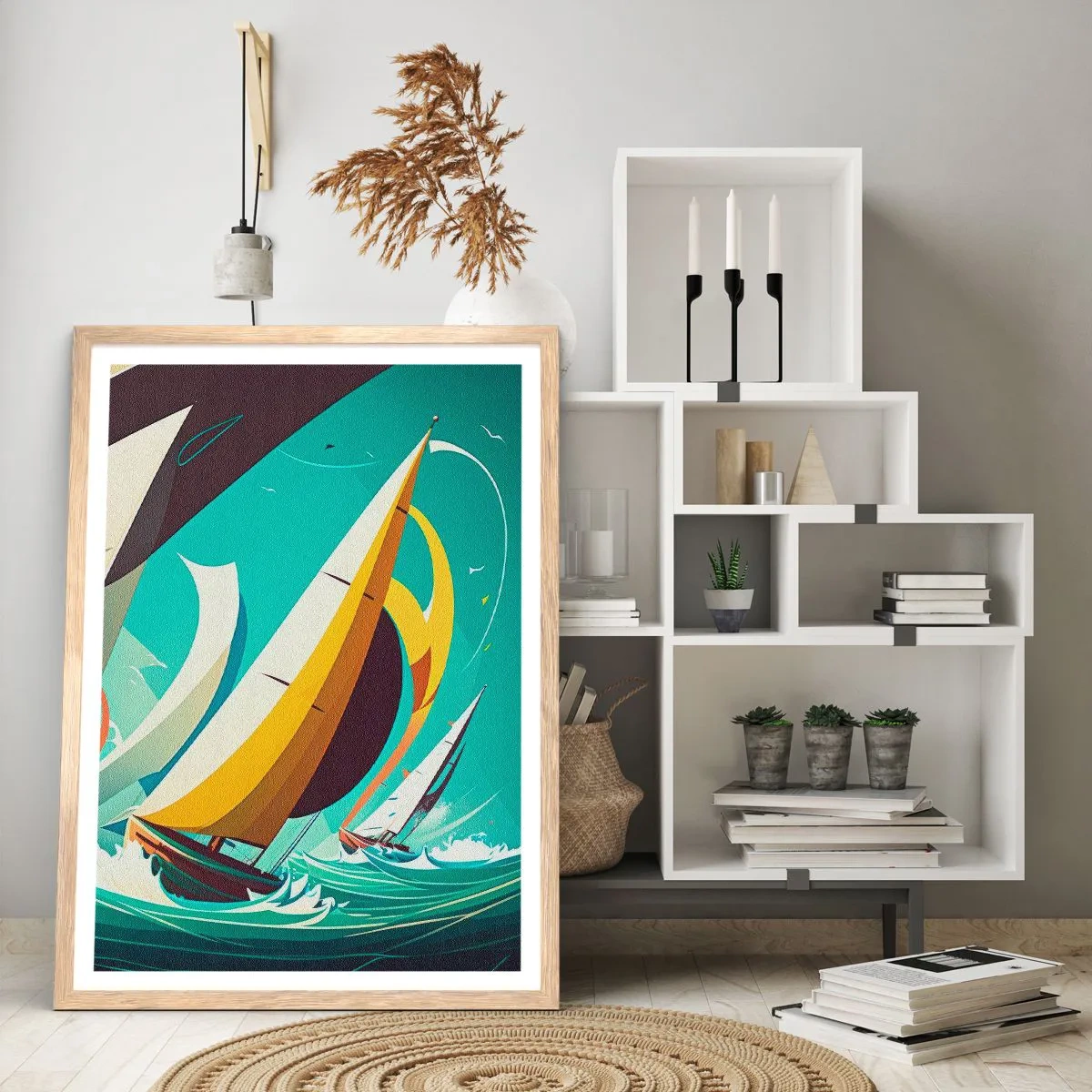 Plagát v ráme zo svetlého duba - Ako vychádzať so živlami - 61x91 cm