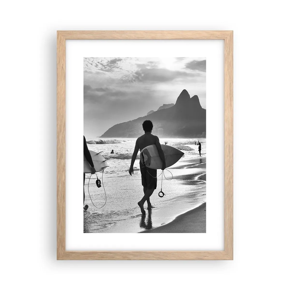 Plagát v ráme zo svetlého duba - Samba na jednu vlnu - 30x40 cm