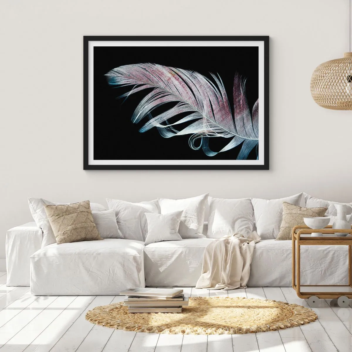 Plagát v čiernom ráme - Premýšľajte o dotyku - 91x61 cm