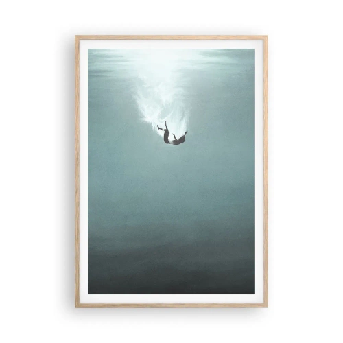 Plagát v ráme zo svetlého duba - V objatí oceánu - 70x100 cm