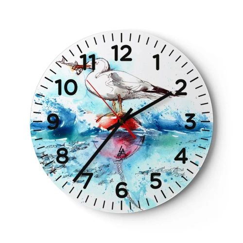 Nástenné hodiny - Vydarený rybolov - 30x30 cm