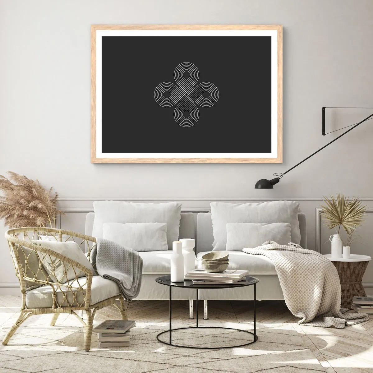 Plagát v ráme zo svetlého duba - V keltskom duchu - 100x70 cm