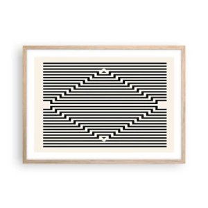 Plagát v ráme zo svetlého duba - Geometrická ilúzia - 70x50 cm