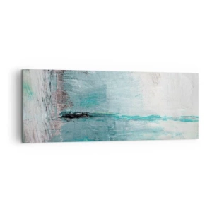 Obraz na plátne - Horizontálne v modrej - 140x50 cm