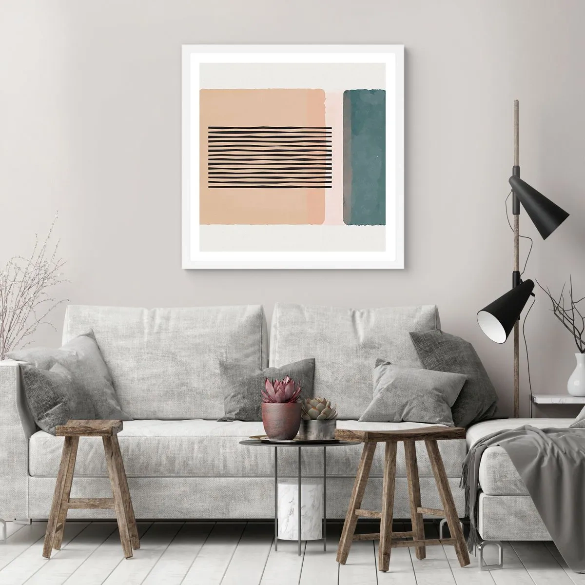 Plagát v bielom ráme - Všetko v poriadku - 60x60 cm