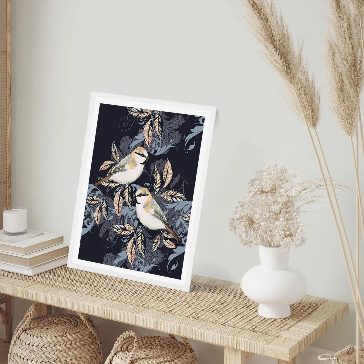 Plagát v bielom ráme - Žltomodrá pieseň - 40x50 cm