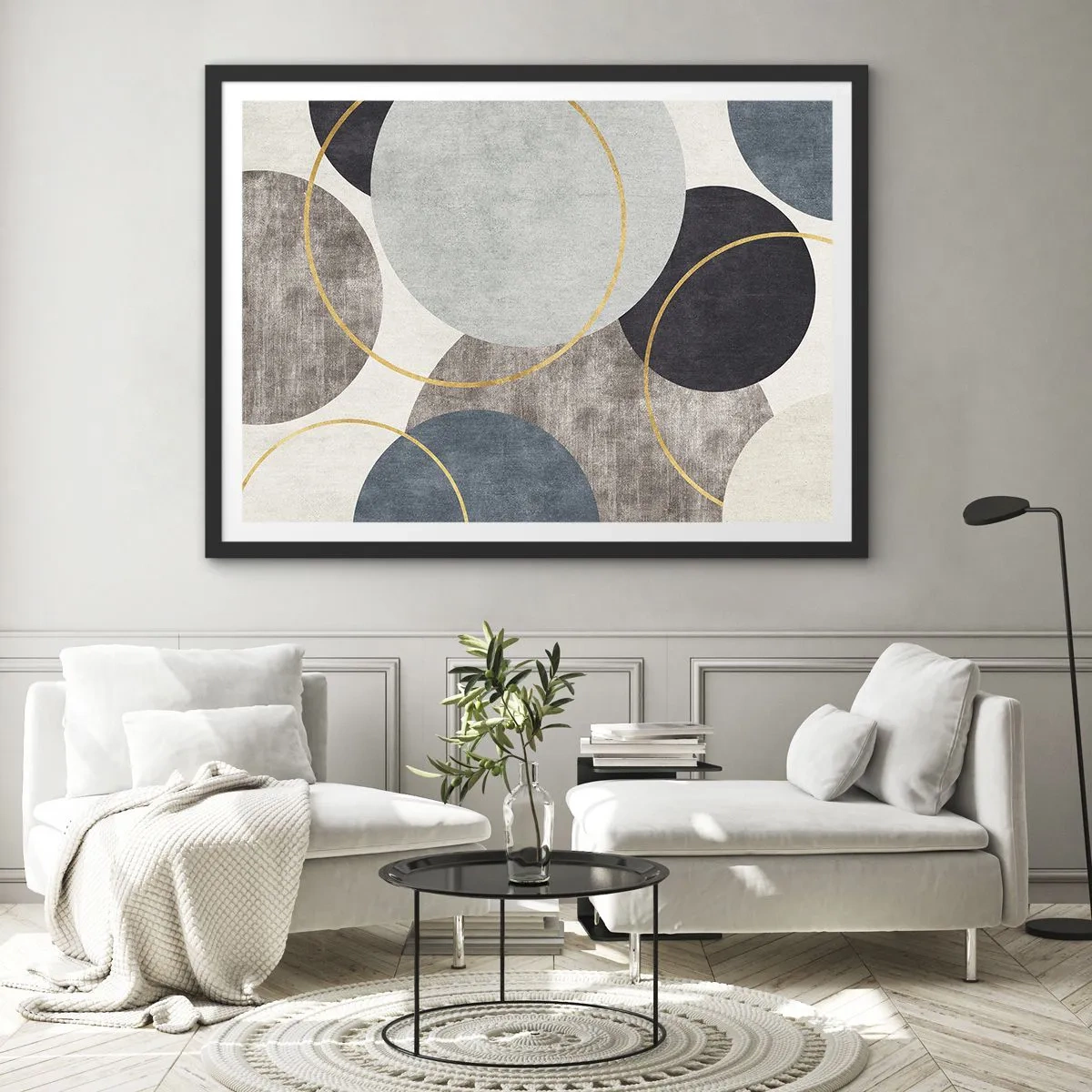 Plagát v čiernom ráme - Kruh za kruhom - 70x50 cm