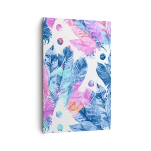 Obraz na plátne - Chocholy v ružovej a blankytnej - 80x120 cm
