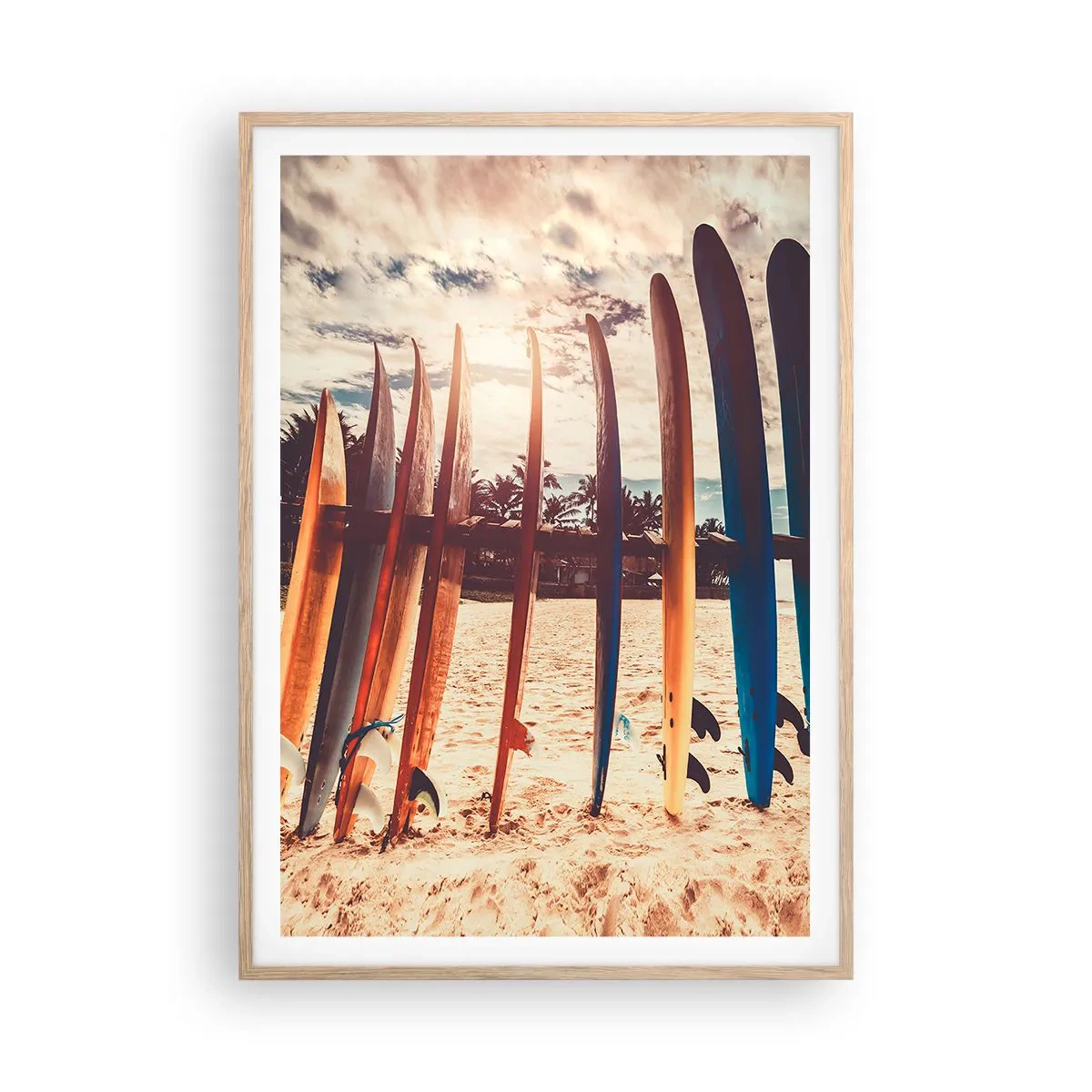 Plagát v ráme zo svetlého duba - Dobrú noc, tak zajtra. - 70x100 cm