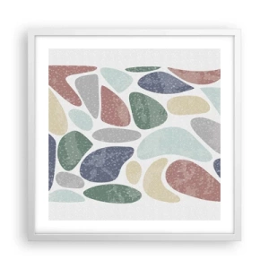 Plagát v bielom ráme - Mozaika práškových farieb - 50x50 cm