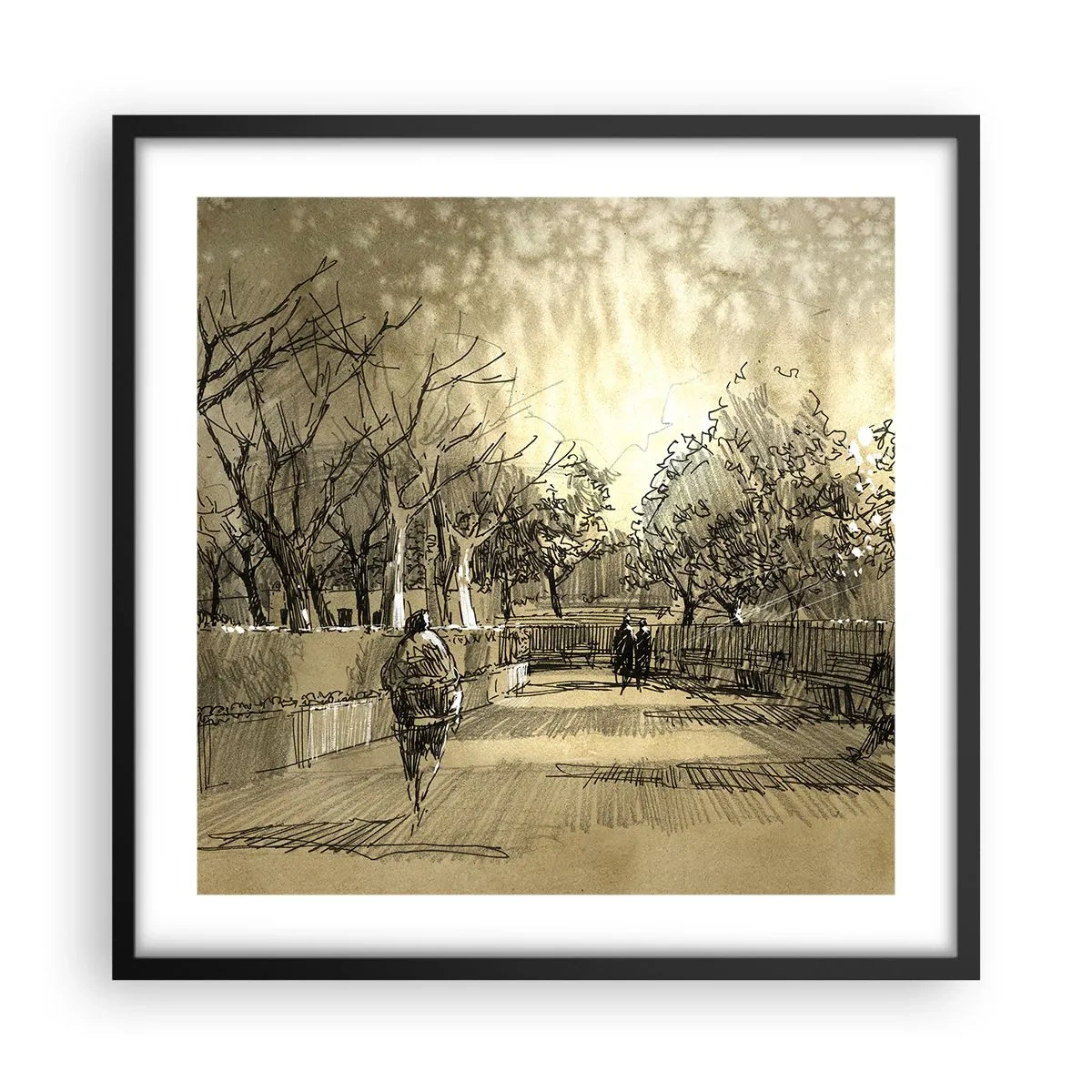 Plagát v čiernom ráme - Pierkom zastavený okamih - 50x50 cm