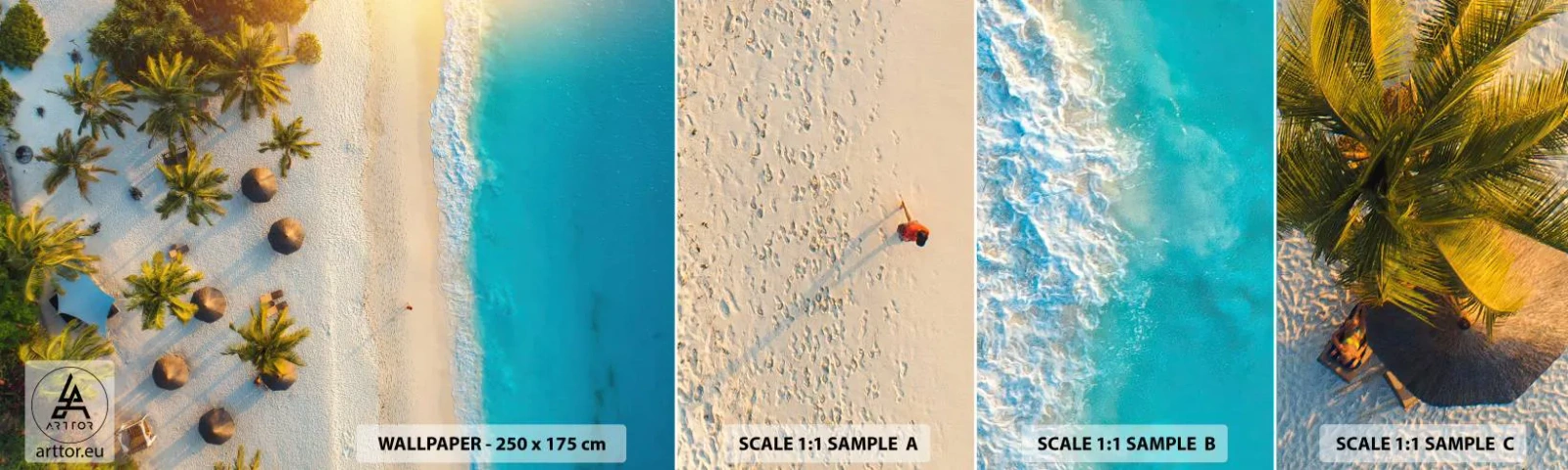 Vzorka Fototapeta Standard Eco - Vitaj v raji - Pláž, palmy, Exotika - 100x30 cm