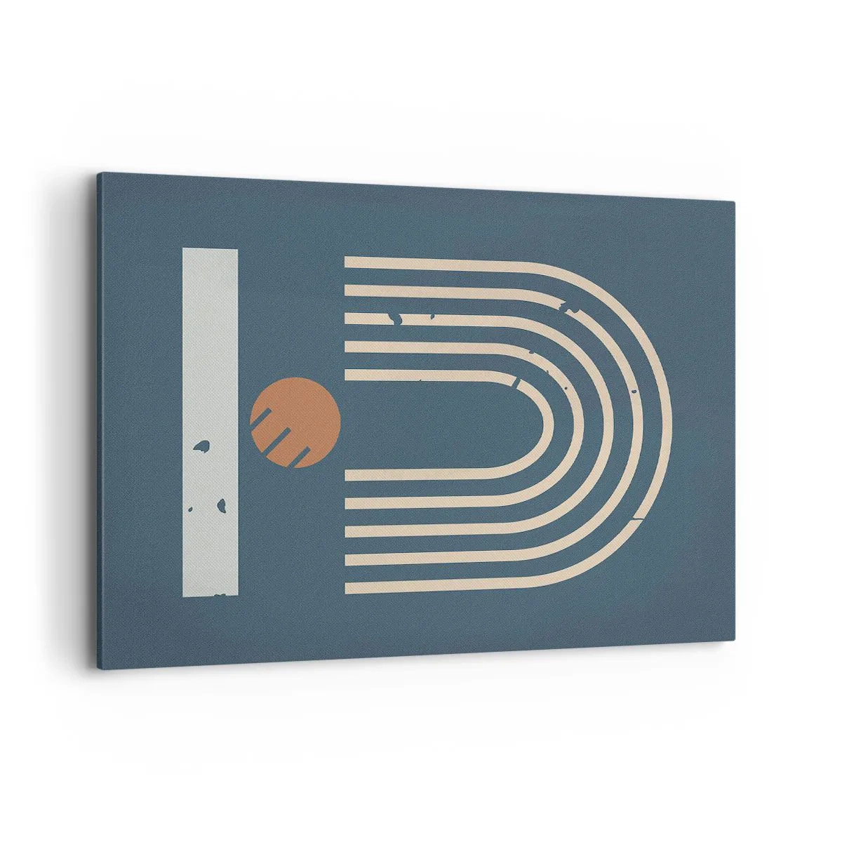 Obraz na plátne - Geometria v námorníckej modrej - 100x70 cm