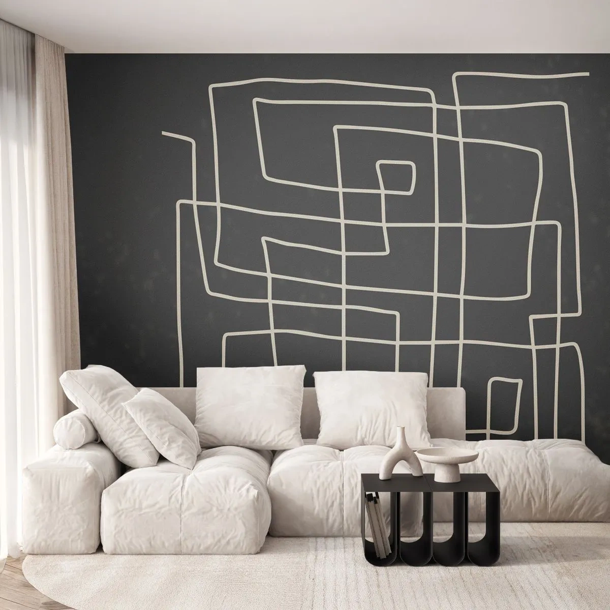 Fototapeta Standard Eco - Nie je to tak jednoduché - Abstrakcia, Kus, Čierna a biela - 500x350 cm