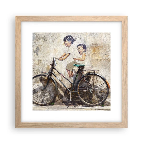 Plagát v ráme zo svetlého duba - Pravda alebo klam? - 30x30 cm