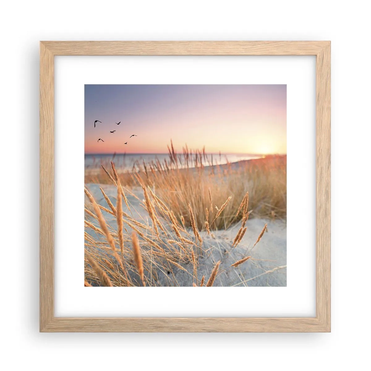 Plagát v ráme zo svetlého duba - Baltská uspávanka - 30x30 cm
