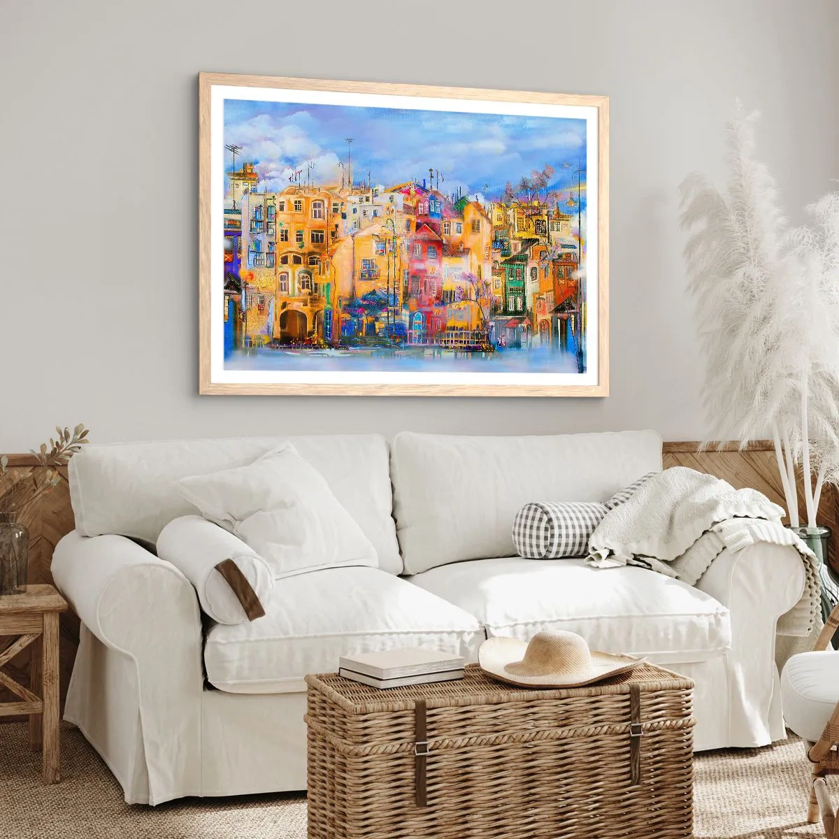 Plagát v ráme zo svetlého duba - Sme spolu - 70x50 cm