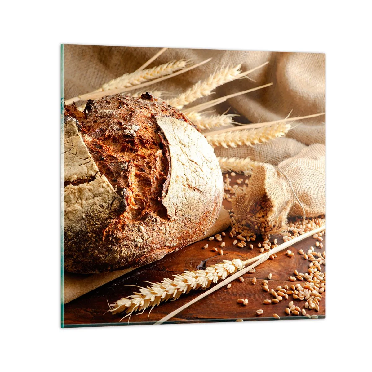 Obraz na skle - Chutný, voňavý, chrumkavý - 70x70 cm