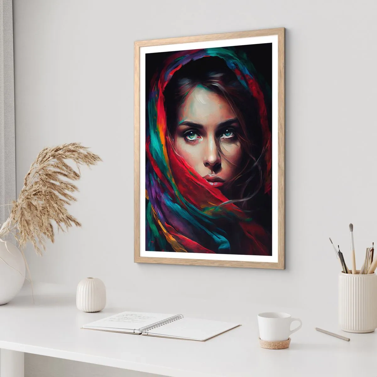 Plagát v ráme zo svetlého duba - Zelenooké tajomstvo - 50x70 cm