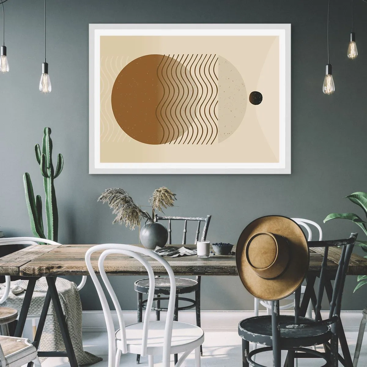 Plagát v bielom ráme - O pôvode geometrických obrazcov - 70x50 cm