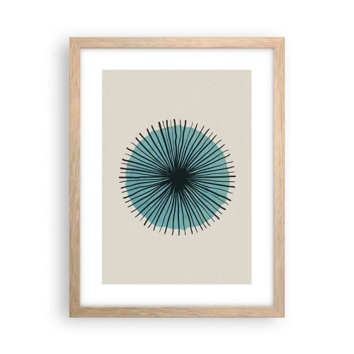 Plagát v ráme zo svetlého duba - Žiariaca modrá - 30x40 cm