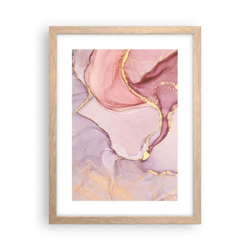Plagát v ráme zo svetlého duba - Maznanie farieb - 30x40 cm