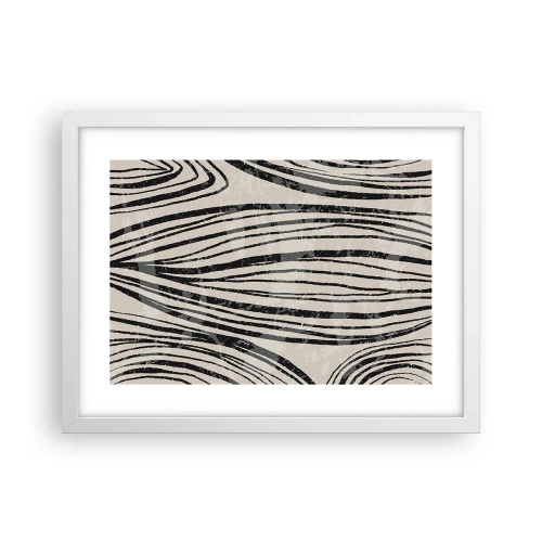Plagát v bielom ráme - Močiar s líniami - 40x30 cm