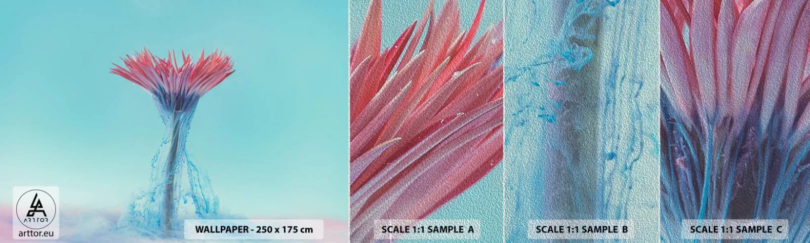 Vzorka fototapety Premium Sand - V osviežujúcom objatí - Abstrakcia, Kvetina, Kus - 100x30 cm