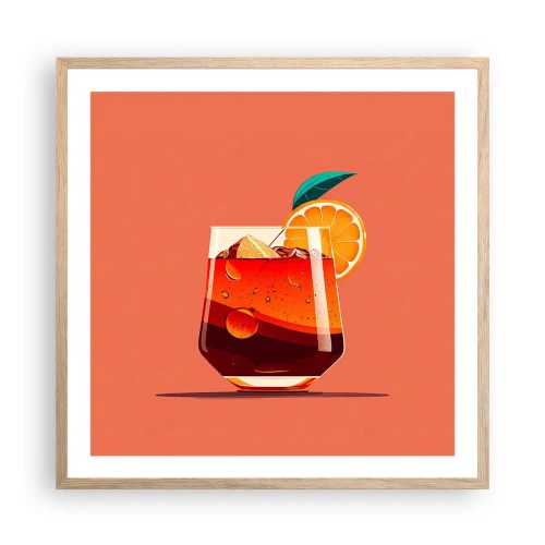 Plagát v ráme zo svetlého duba - Letné osvieženie - 60x60 cm