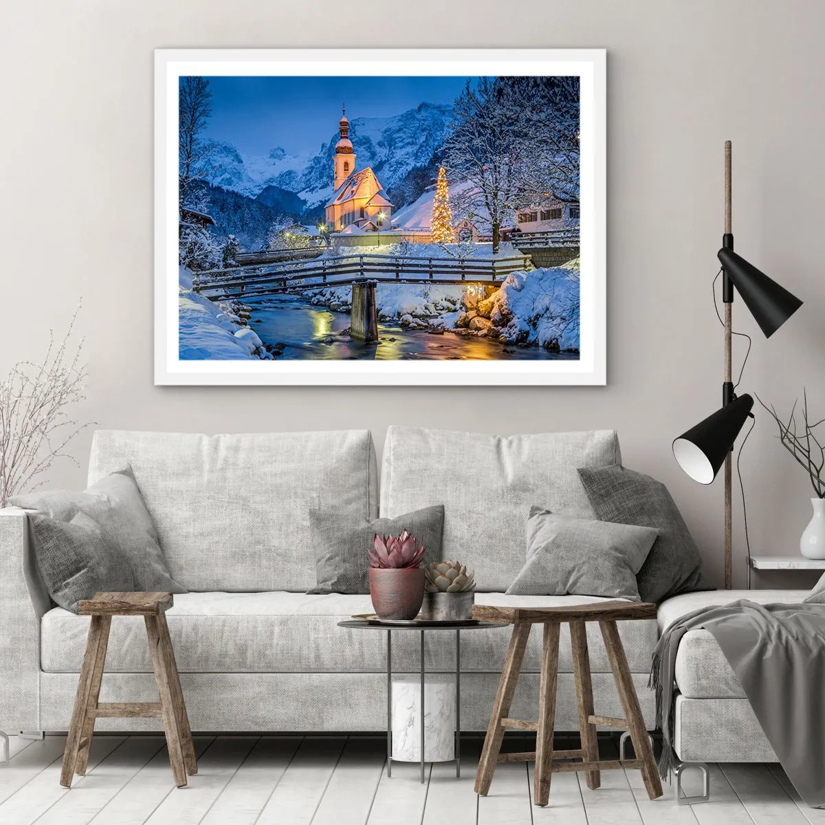 Plagát v bielom ráme - Duch Vianoc - 70x50 cm