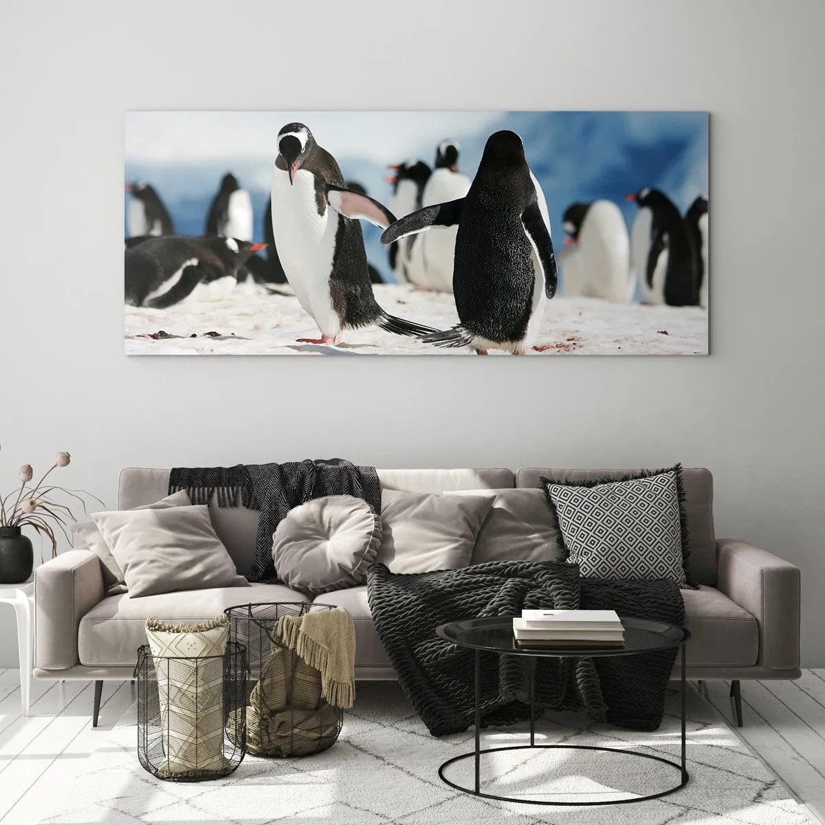 Obraz na skle - Tanec na snehu - 160x50 cm