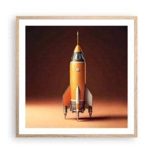 Plagát v ráme zo svetlého duba - Začína to snom - 60x60 cm