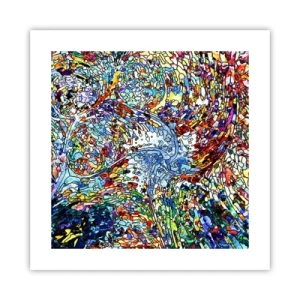 Plagát - Vitráž s kvapkami - 40x40 cm