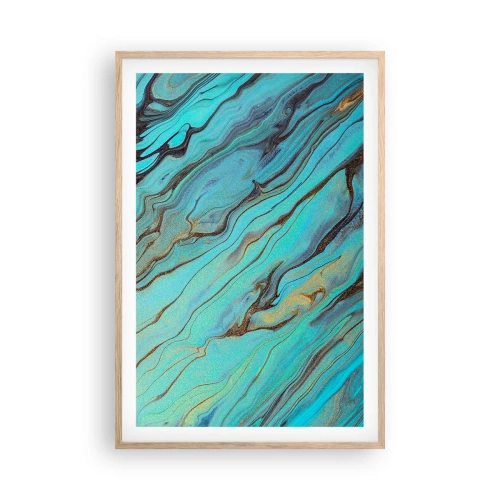 Plagát v ráme zo svetlého duba - Tyrkysový príliv - 61x91 cm