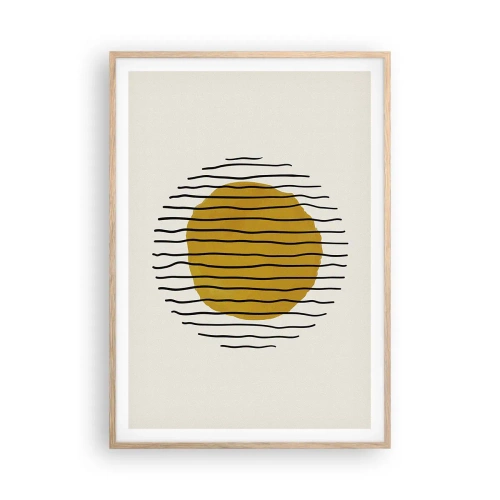 Plagát v ráme zo svetlého duba - Abstrakcia kmitajúca žiarom - 70x100 cm