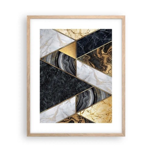 Plagát v ráme zo svetlého duba - Kameň vedľa kameňa - 40x50 cm
