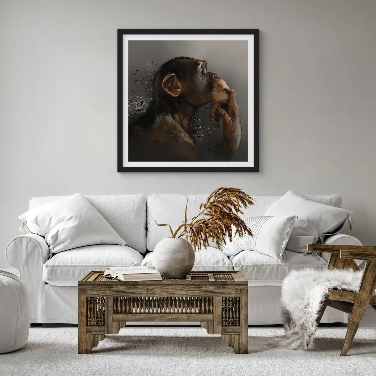 Plagát v čiernom ráme - Určite mysliteľ - 60x60 cm