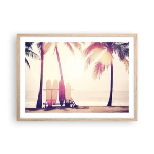 Plagát v ráme zo svetlého duba - Bude to skvelý deň - 70x50 cm