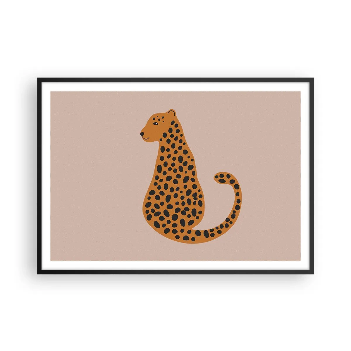 Plagát v čiernom ráme - Leopardný vzor je v móde - 100x70 cm