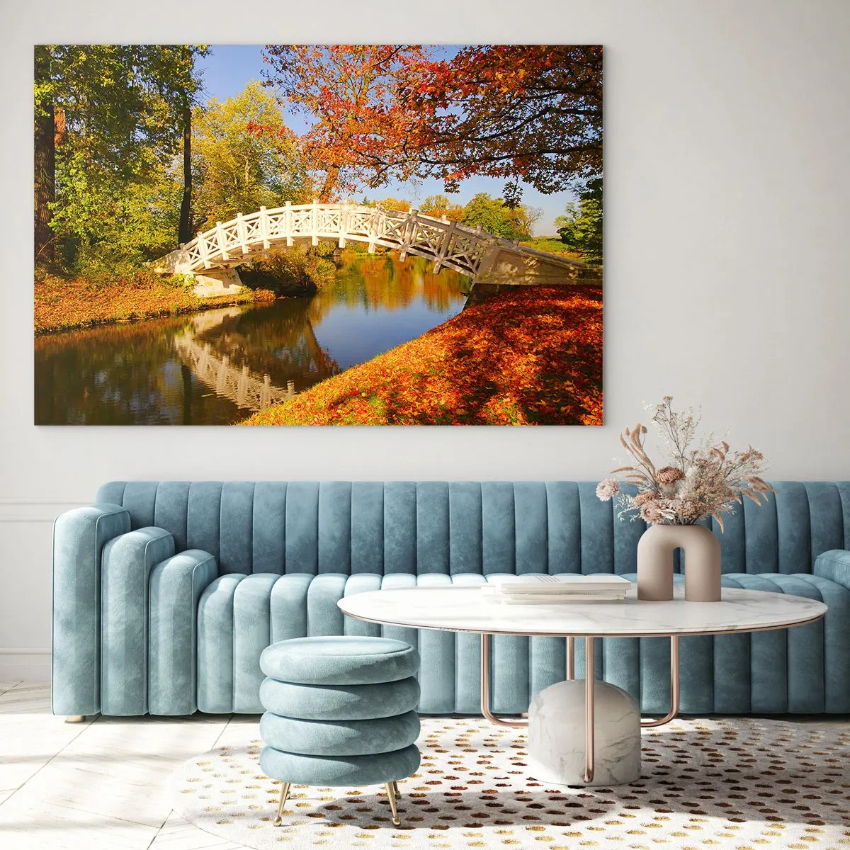 Obraz na skle - Na bielom mostíku vzdychov - 120x80 cm