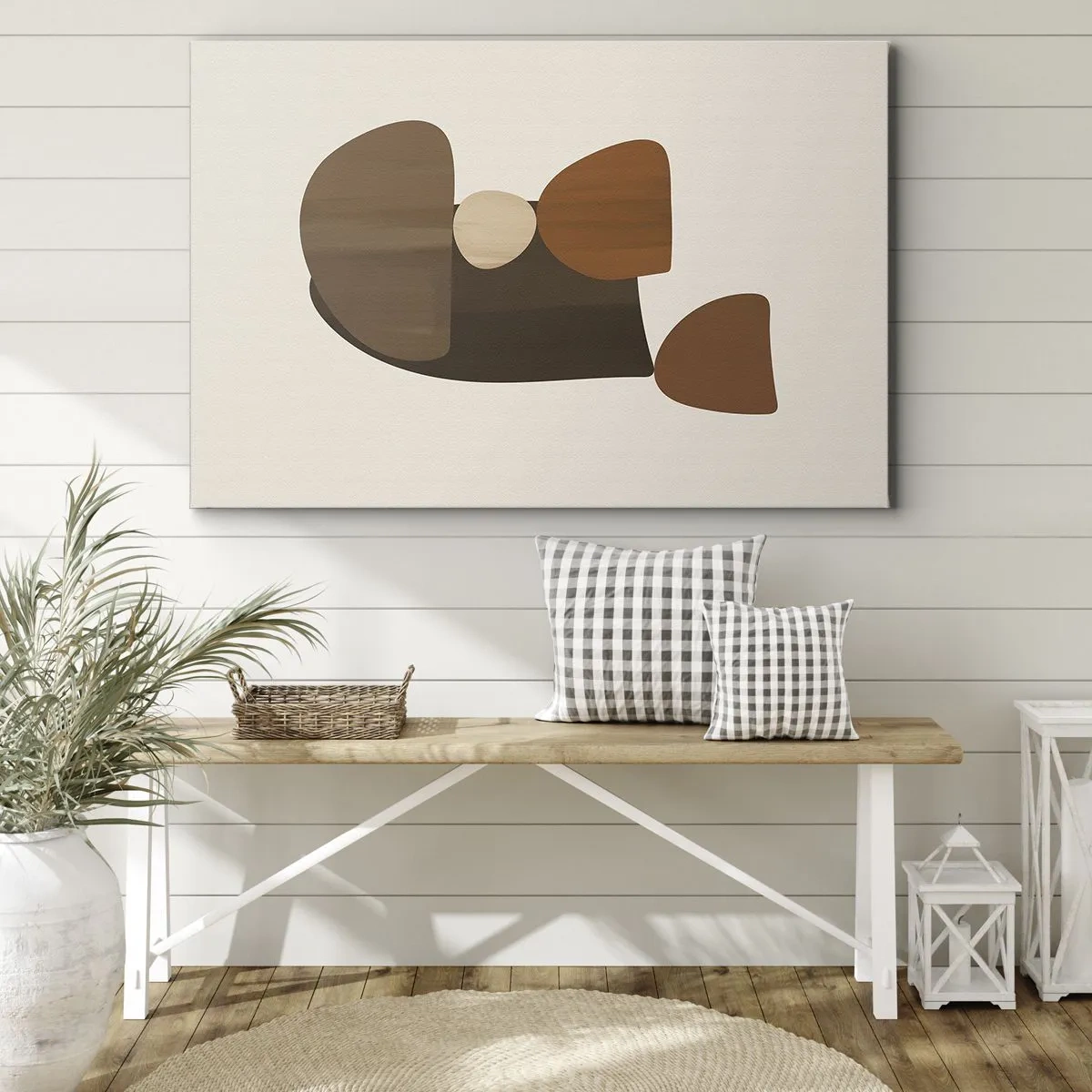 Obraz na plátne - Abstraktná kompozícia v odtieňoch hnedej a béžovej - 70x50cm - Bronzová kompozícia - Moderná nástenná dekorácia do obývacej izby a spálne ARTTOR