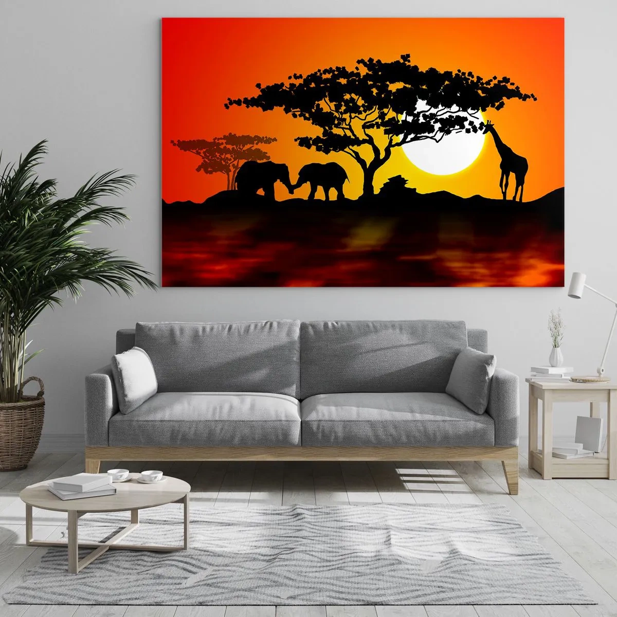 Obraz na skle - Stretnutie na savane - 120x80 cm