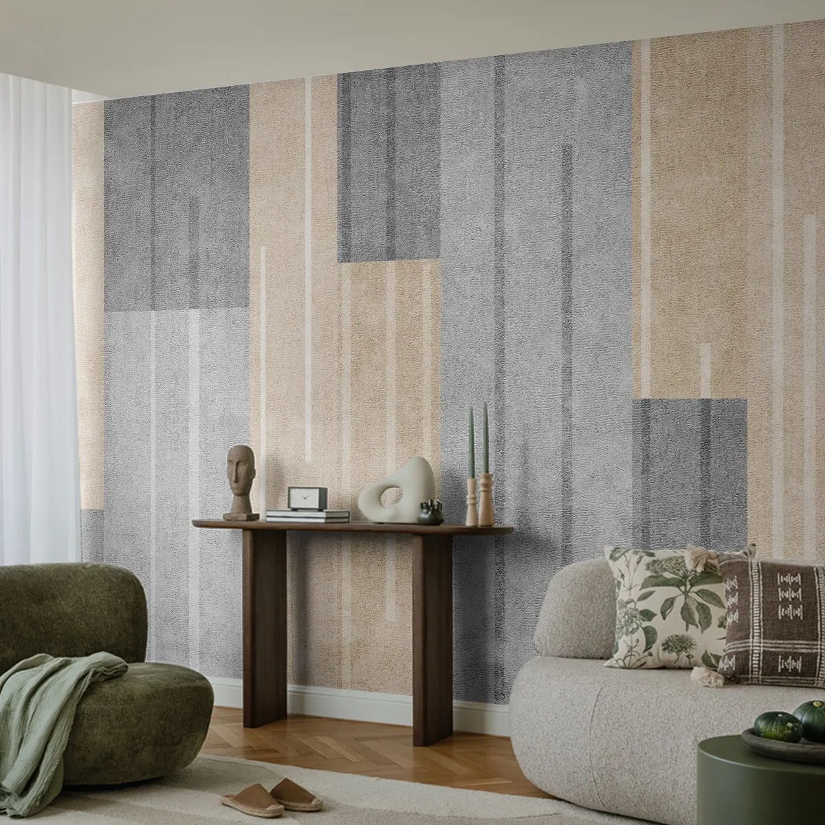 Fototapeta Premium Sand - Kompozícia: drž sa - Abstrakcia, Čiary, Pastel - 200x140 cm