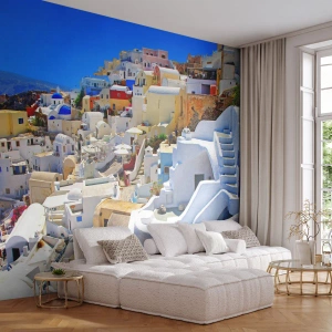 Samolepiaca Fototapeta Deluxe Sticker - Sen o gréckom lete - Architektúra, Krajina, Santorini - 300x210 cm