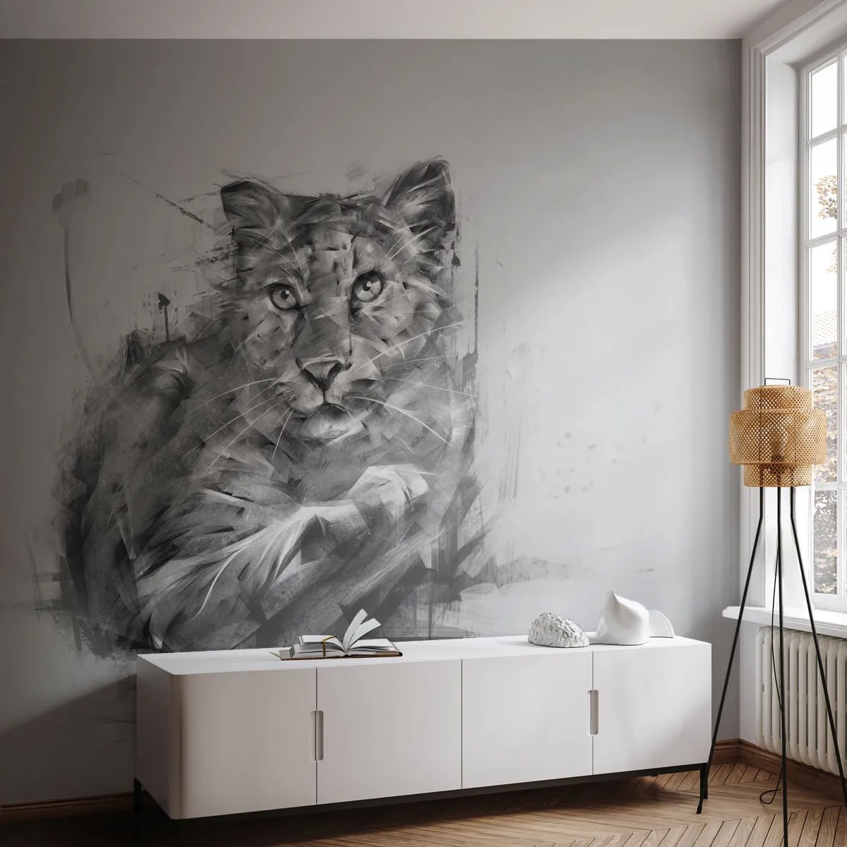Fototapeta Standard Eco - Áno, pozorne počúvam - Panther, Zvieratá, Divoká mačka - 350x256 cm