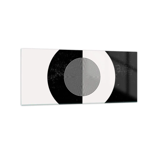 Obraz na skle - Harmónia v čiernej a bielej - 120x50 cm