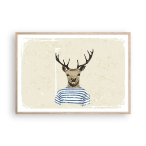 Plagát v ráme zo svetlého duba - Pretože mám rád pruhované košele! - 100x70 cm