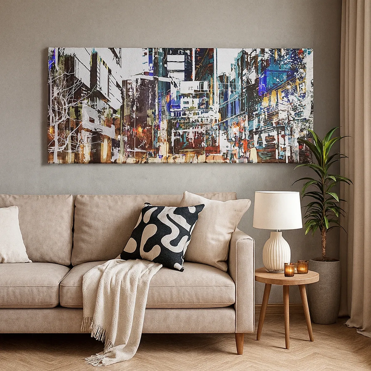 Obraz na plátne - Trblietavé mesto - 30x30 cm