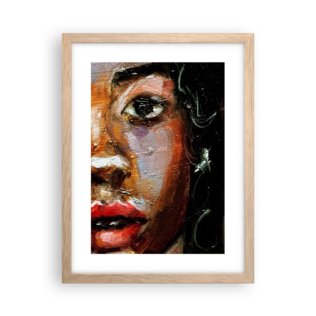Plagát v ráme zo svetlého duba - Čierna a jas - 30x40 cm